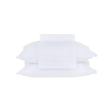 Imagem de Jogo de Cama Casal com 04 Peças Basic Percalle Branco - Buddemeyer