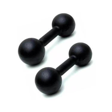 Imagem de Par de Halteres de Ferro Fundido Pintado - 9 Kg - 2M FITNESS