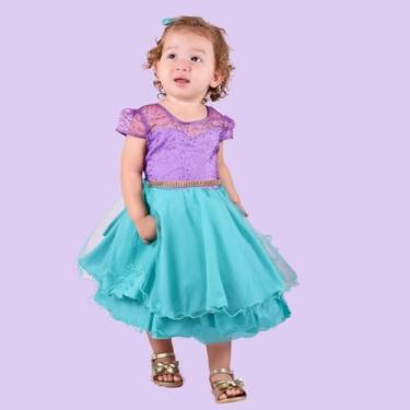 Imagem de Vestido Infantil Juvenil Sereia Ariel Princesa Festa Aniversário - Jei