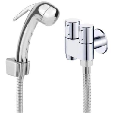 Imagem de Ducha Higiênica Completa Registro Metal Duplo + Engate Flexível Inox 1