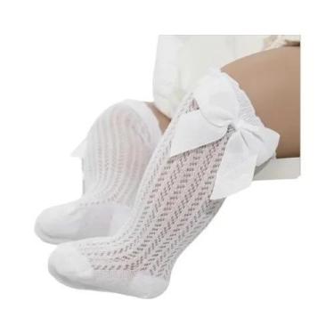 Imagem de Meias De Algodão Com Laço Para Bebê Menina, Antiderrapantes, Altura At