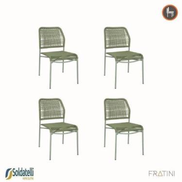 Imagem de Kit 4 Cadeiras Outdoor Leme Empilhável em Aço com Assento e Encosto Tr