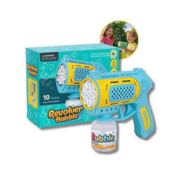 Imagem de Lança Bolha de Sabão Automática Luz LED Pistola Máquina de Bolhas Brinquedo de Verão para Presente Dia das Crianças Aniversário Casamento Festa