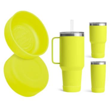 Imagem de Kaitiaki Pacote com 2 botas de silicone para YETI Rambler Caneca de palha de 1,2 l e 992 g, manga antiderrapante para caneca de viagem, copo de água, serve na maioria dos carros, acessórios de