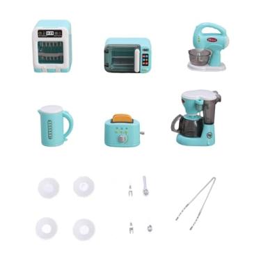 Imagem de JunZheHub Conjunto de Eletrodomésticos de Cozinha em Miniatura para Meninas E Meninos, Modelo de Cenário, Enfeites para Brincadeiras de Faz de Conta, Conjunto D, Azul