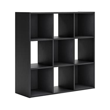 Imagem de Signature Design by Ashley Organizador de armazenamento ou estante Langdrew Contemporary com 9 cubos, preto
