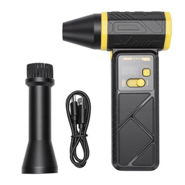 Imagem de Greensen 130000RPM Soprador de Ar Elétrico, Soprador de Ar Portátil Sem Fio Recarregável Com Luz LED e Carregamento Tipo C para Limpeza de Teclado de Computador, Eletrônicos, Carro e Casa (YELLOW)