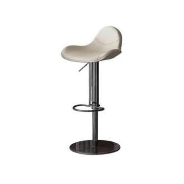 Imagem de Balcão de cozinha moderno leve cadeira de bar de luxo para casa cadeira alta giratória cadeira de bar cadeira ilha de aço inoxidável cadeiras de bar (branca)