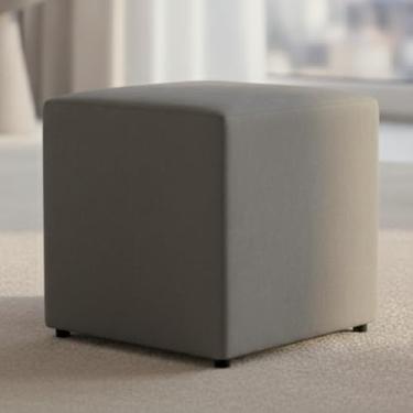 Imagem de Puff Quadrado Decorativo em Veludo Estofado – Estrutura Reforçada em Madeira, Assento Sofisticado para Sala, Quarto e Recepção(1 CINZA)