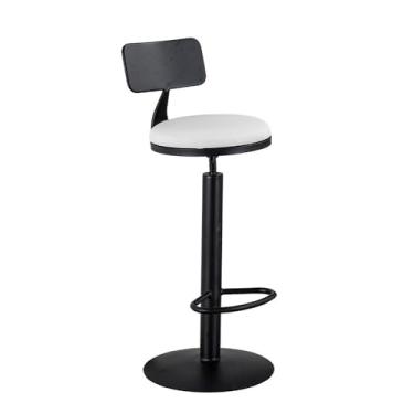 Imagem de KHUTRW3D Banqueta de cozinha simples de ferro para casa, restaurante, bar, cadeira alta de veludo, superfície de assento de veludo, cadeiras de bar opcionais multicoloridas (brancas)