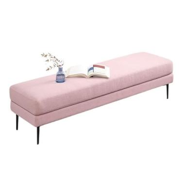 Imagem de Banqueta de cabeceira moderna com mudança de tecido para sala de estar, sofá decorativo, moderno, simples, luz de quarto, entrada de banco de luxo (rosa, 100 x 50 x 43 cm)