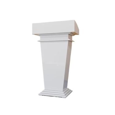 Imagem de Púlpito de madeira para igreja, escola, escritório e suporte de pódio, escola marrom/branco (branco)