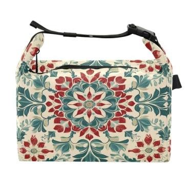 Imagem de STAYTOP Linda lancheira mandala colorida com fivela de alça, lancheira isolada para meninos e meninas, lancheira térmica para trabalho escolar