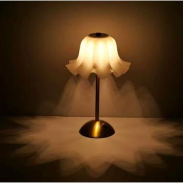 Imagem de Luminária Abajur de mesa Com 3 cores Regulável Recarregável