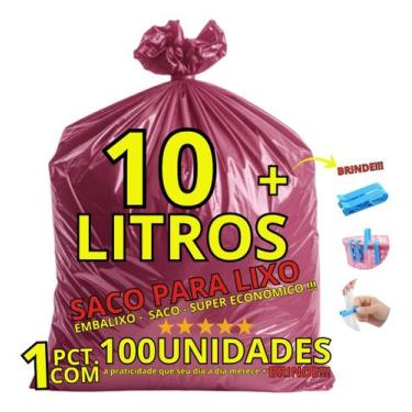 Imagem de Saco P Lixo 10l Pia E Banheiro Antibacteria 100 Un +brinde - Embalixo