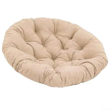 Imagem de Cadeira suspensa impermeável 50 x 50 cm almofada de assento de poliéster com enchimento de algodão PP para cadeiras de balanço internas, espreguiçadeiras, sala de estar e pátio, uso redondo design