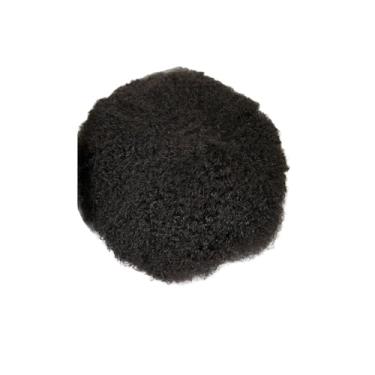 Imagem de Aplique de testa Prótese Indiano Real Sistema de Substituição Cabelo Humano Unidades Afro para Homens Negros Curl(1B 6mm)