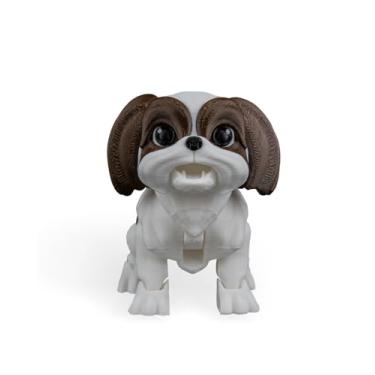 Imagem de Cachorrinhos Articulados Colecionáveis com Diversas Raças, Brinquedo Educativo com Articulações Móveis, Ideal para Crianças e Colecionadores (Shin Tzu)