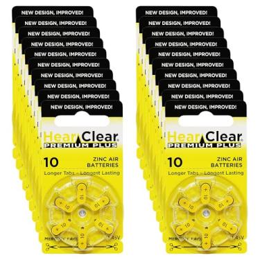 Imagem de Pilhas HearClear tamanho 10, PR70 para aparelho auditivo (120 baterias)