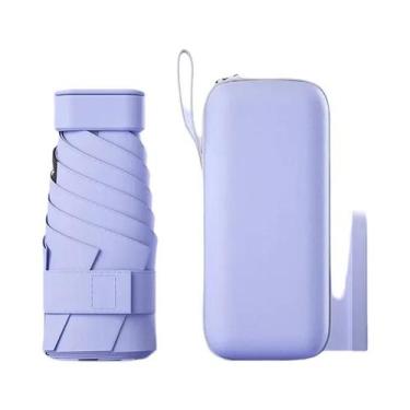 Imagem de Guarda-chuva Mini Dobrável UPF50+ De Vinil Para Viagem, Guarda-chuva D