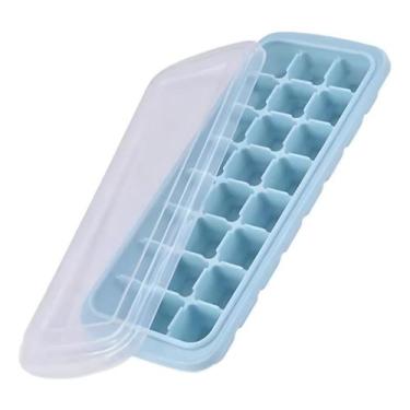 Imagem de Forma de gelo de Silicone com Tampa 24 cavidades Antiaderente Não vaza