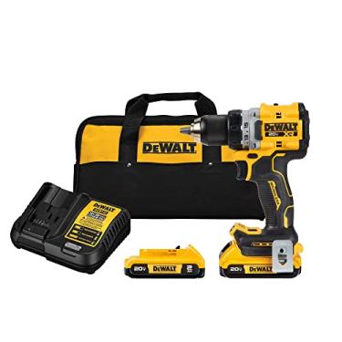 Imagem de DEWALT Kit de furadeira/chave sem fio 20V MAX XR, sem escova, compacto, com 2 baterias...