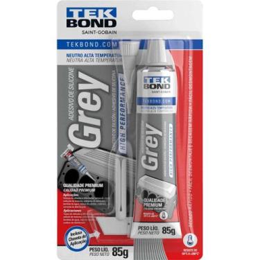 Imagem de Borracha de Silicone Neutro, Cinza, 85 g, Tekbond OstenVonder