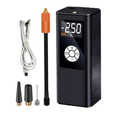 Imagem de Compressor de Ar Portátil Inflador Pneu Recarregável com Display LCD Bateria 4000mAh Luz LED Parada Automática e Detecção Pressão 4 Modos para Carros Bicicletas Motocicletas Bolas Objetos Infláveis