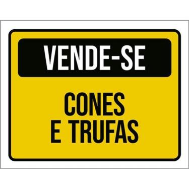 Imagem de Kit 3 Placas Sinalização - Vende-Se Cones E Trufas