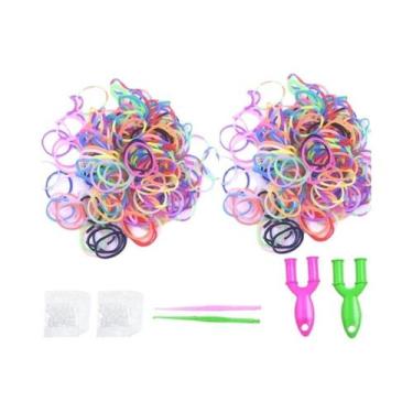 Imagem de Conjunto De Elásticos Coloridos Para Pulseiras (600-1800 Peças) - Kit 
