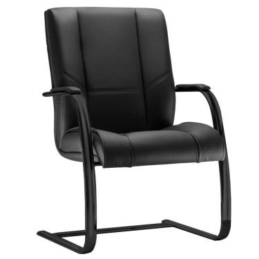 Imagem de Cadeira de Escritório Fixa Preto Executiva New Onix F02 Couro Ecológico Preto - Lyam Decor