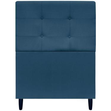 Imagem de Cabeceira Decorativa Ivy Para Cama De Solteiro 90 Cm Suede Azul-marinho, Suede