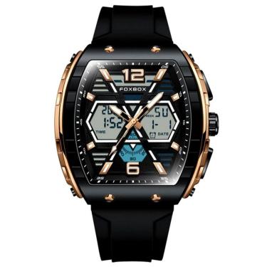 Imagem de Relógio De Quartzo Esportivo Masculino Dual Display Led Digital A Prova D'água Dourado Rose