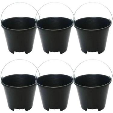 Imagem de Balde Pedreiro Alça Ferro Pega Mão 12 Lts (6 Peças) - Brasipla