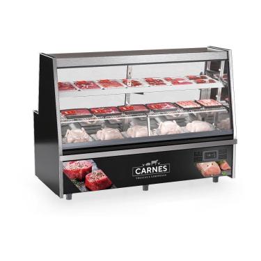 Imagem de Balcão De Frios E Avícola Grta200 Gelopar Expositor De Carnes Preto 2mt 220v