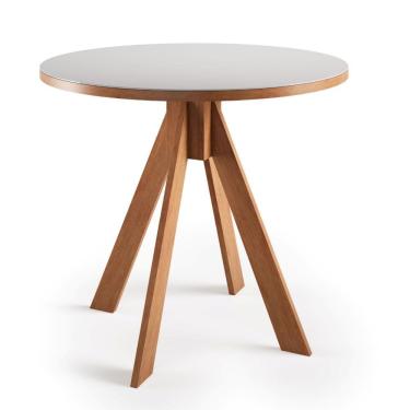 Imagem de Mesa de jantar 90cm com Tampo Redondo Vidro Dallas Madetal