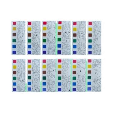 Imagem de Livro De Colorir Com Tinta Aquosa Para Crianças, 12 Páginas, Brinquedo
