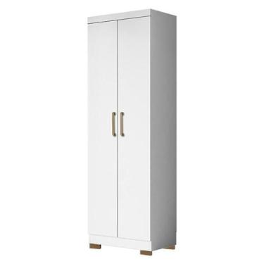 Imagem de Armário Multiuso 2 Portas 2000191 Branco Tx com Pés Bronze - Aramóveis