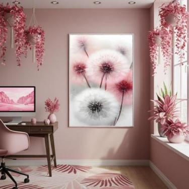 Imagem de Quadro Decorativo Dente De Leão Detalhe 70X50Cm Mold Branca - Quadros 