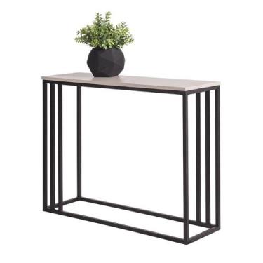 Imagem de Aparador para Sala de Estar Fit com Vidro 105cm Bege E Preto - Portal 