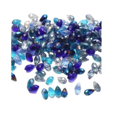 Imagem de Contas De Vidro Verde Cristal Em Formato De Gota 30 Peças 8x13mm Lapid