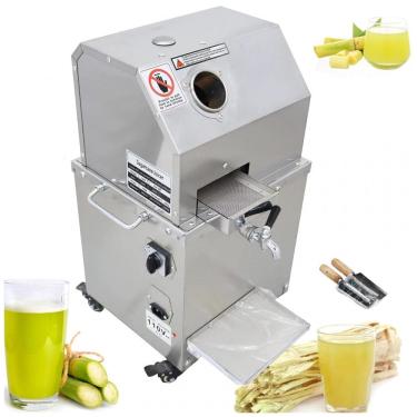 Imagem de Moedor de Cana Elétrico Profissional com Três Rolos, até 300 KG, 110V, INTBUYING, Prata