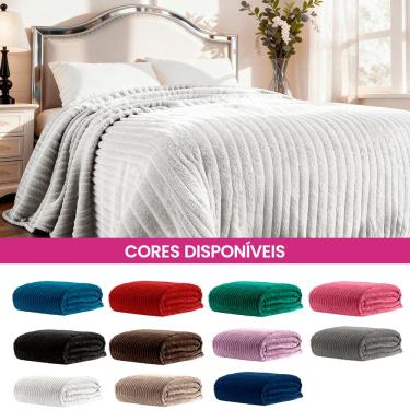 Imagem de Manta Cobertor Casal Corttex Luster Canelada 180x220cm Microfibra Antialérgico Super Macio Premium
