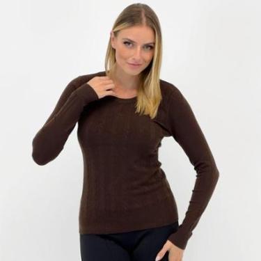 Imagem de Blusa Facinelli Tricot Gola Redonda Texturizada Feminina-Feminino