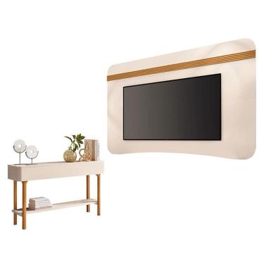 Imagem de Painel Suspenso Armony Off White Cinamomo com Aparador Fiero Off White - HB Móveis