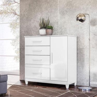 Imagem de Cômoda Sapateira Infantil Ambiente Vênus Branco Flex com Pés - Moval