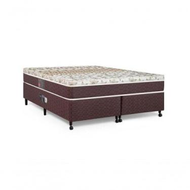 Imagem de Cama Box + Colchão Castor Queen Class One Face Híbrido 158x198x52cm - 