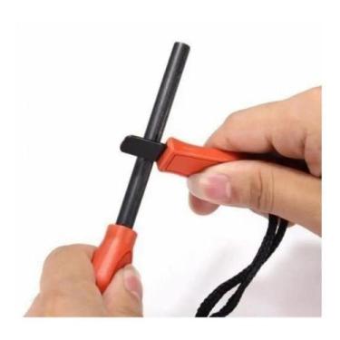 Imagem de Isqueiro pederneira 10cm iniciador de fogo magnésio sobrevivência camp