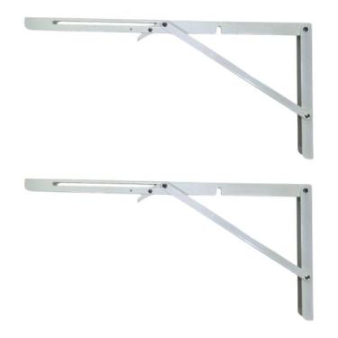 Imagem de Par Suporte Prateleira Mão Francesa Dobrável 40cm Branco - RUSSO ART I