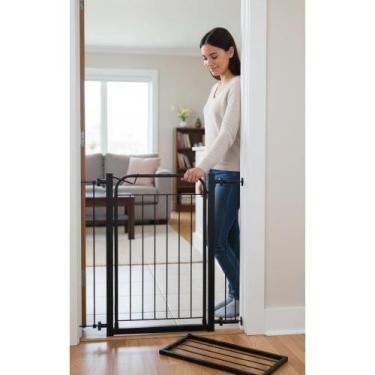 Imagem de 2x Portão Segurança Cães e Crianças Preto 80cm + Extensor - Congratula